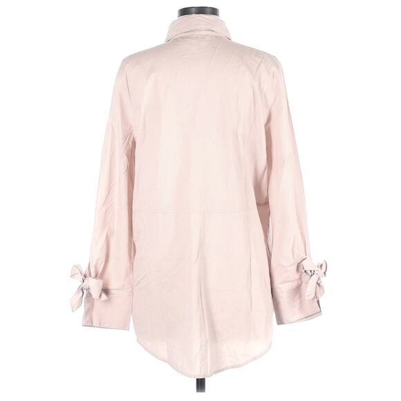 ABOUND oversized tie sleeve cotton button down shirt in pink smoke Sz Medium NEW - Picture 2 of 5